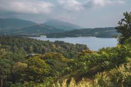 Aussicht vom Wanderweg auf den See Derwentwater im Lake District