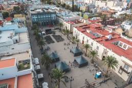 Ausblick auf den Plaza de Santa Ana vom Kirchturm aus
